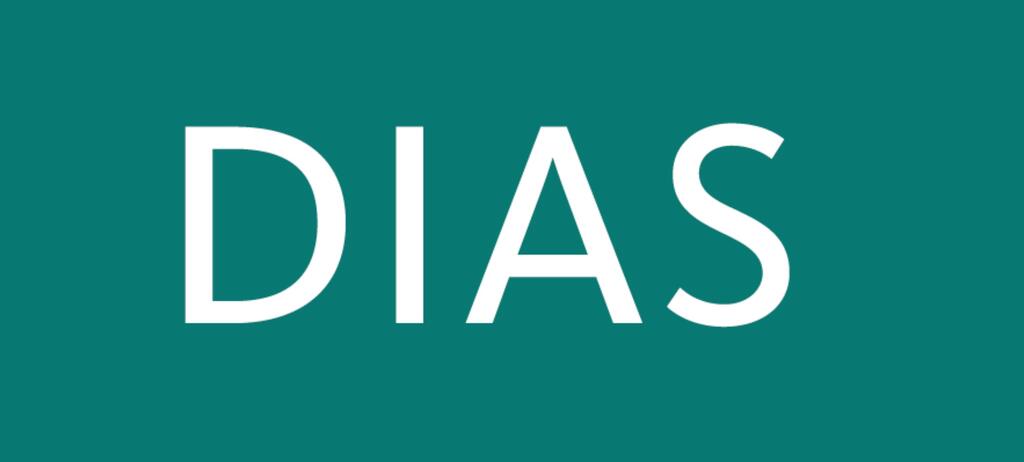 Logo der Zeitschrift DIAS. In weißen Großbuchstaben steht 'DIAS' vor türkisem Hintergrund.